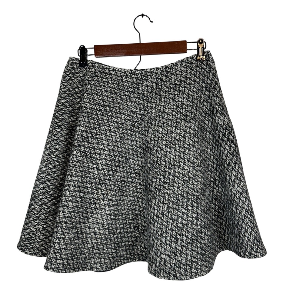Prada Womens Flare A-Line Gray Wool Tweed Skirt Size US‎ 6/ IT 42 Classic Preppy